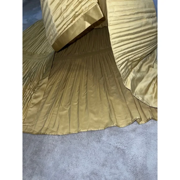 Women's Soft Surroundings Gold Tiered Button-Front Maxi Skirt M - Picture 3 of 8